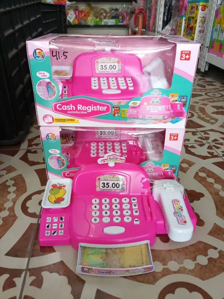 mainan anak cash register baterai