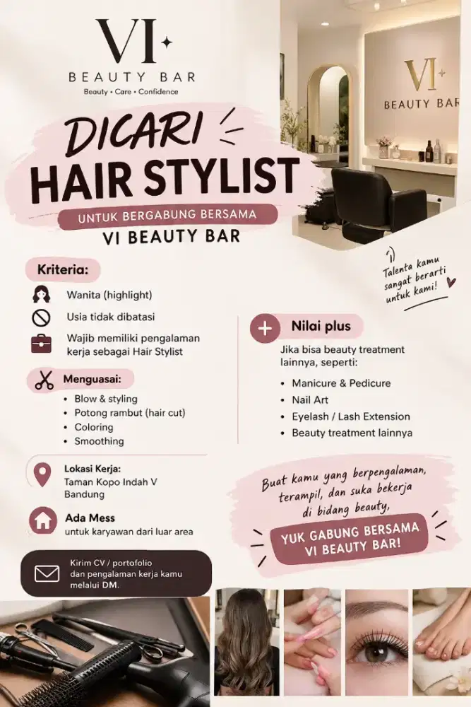 Dicari karyawati salon