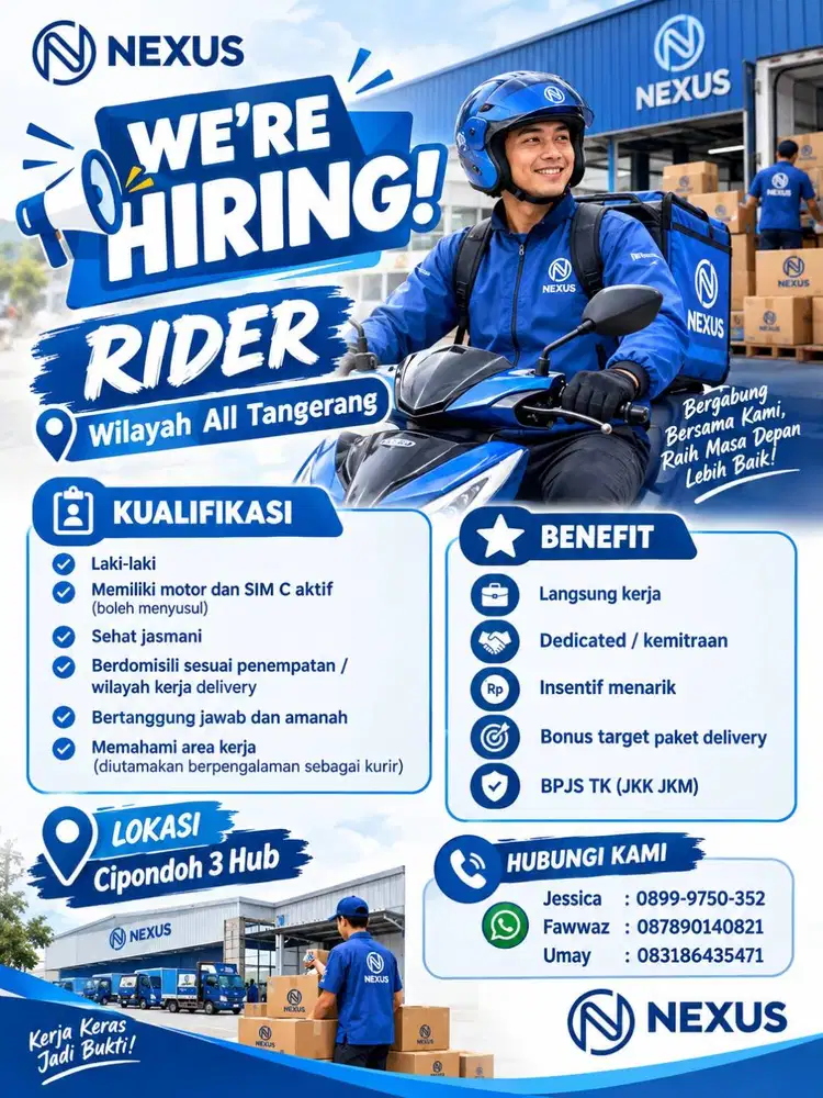 LOKER KURIR MOTOR AREA CIPONDOH
