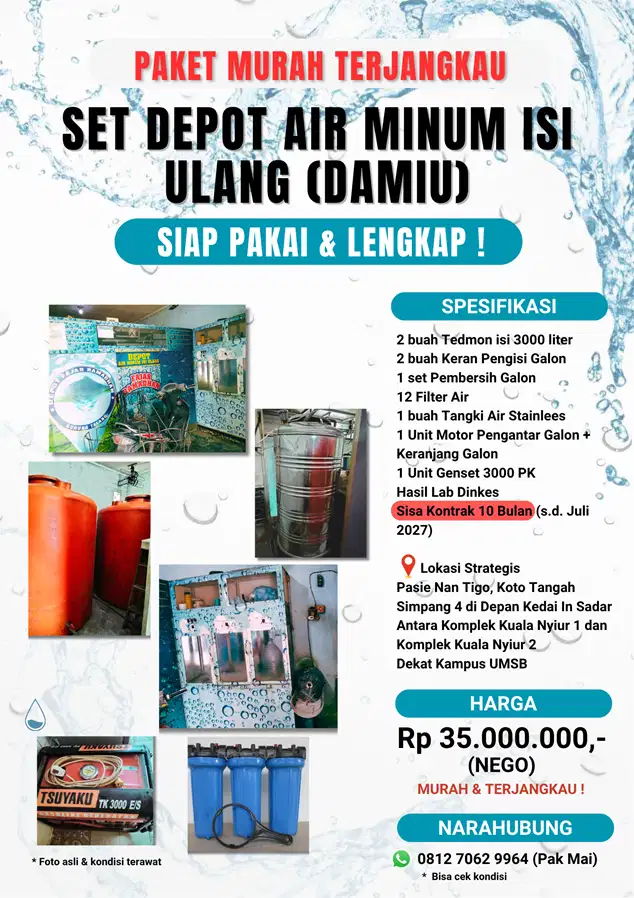 SET DEPOT AIR MINUM ISI ULANG SIAP PAKAI & LENGKAP