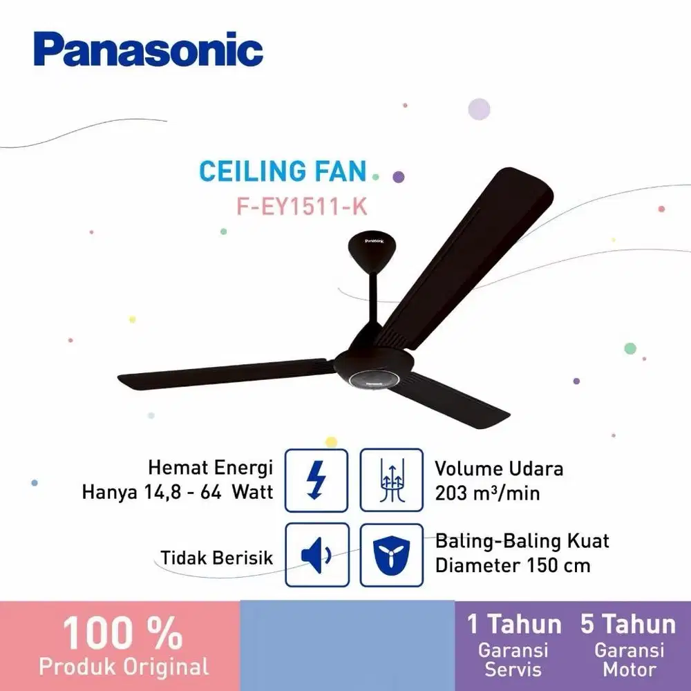 Kipas angin plafon Panasonic EY-1511 / kipas angin plafon black