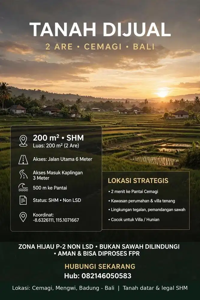 Jual tanah exclusive SHM