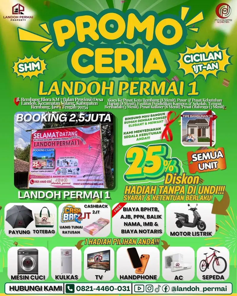 LANDOH PERMAI 1 READY SEMUA STOK DISKON 25%