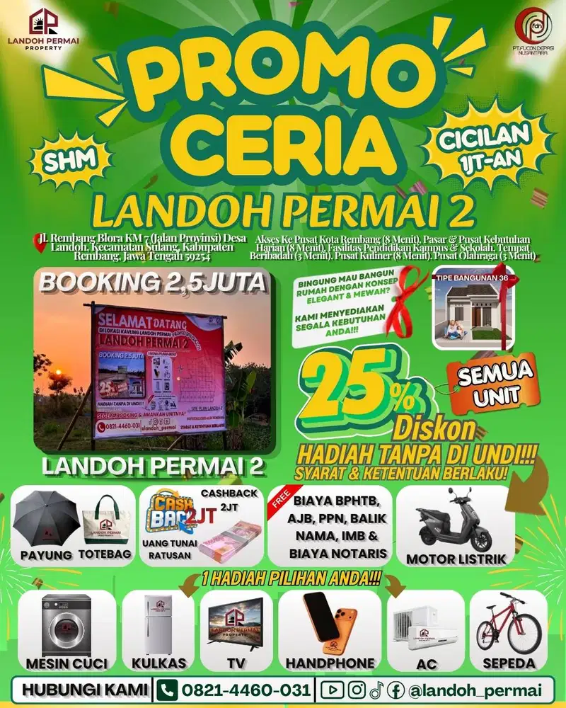 LANDOH PERMAI 2 READY STOK SEMUA UNIT DISKON 25%