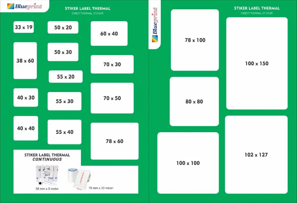 Blueprint Barcode Direct Thermal Sticker Label Harga Resi Olshop A6
