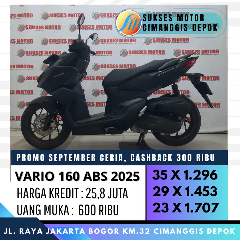 HONDA VARIO 160 ABS 2025 CASH KREDIT DP 600 PROMO CASHBACK 300