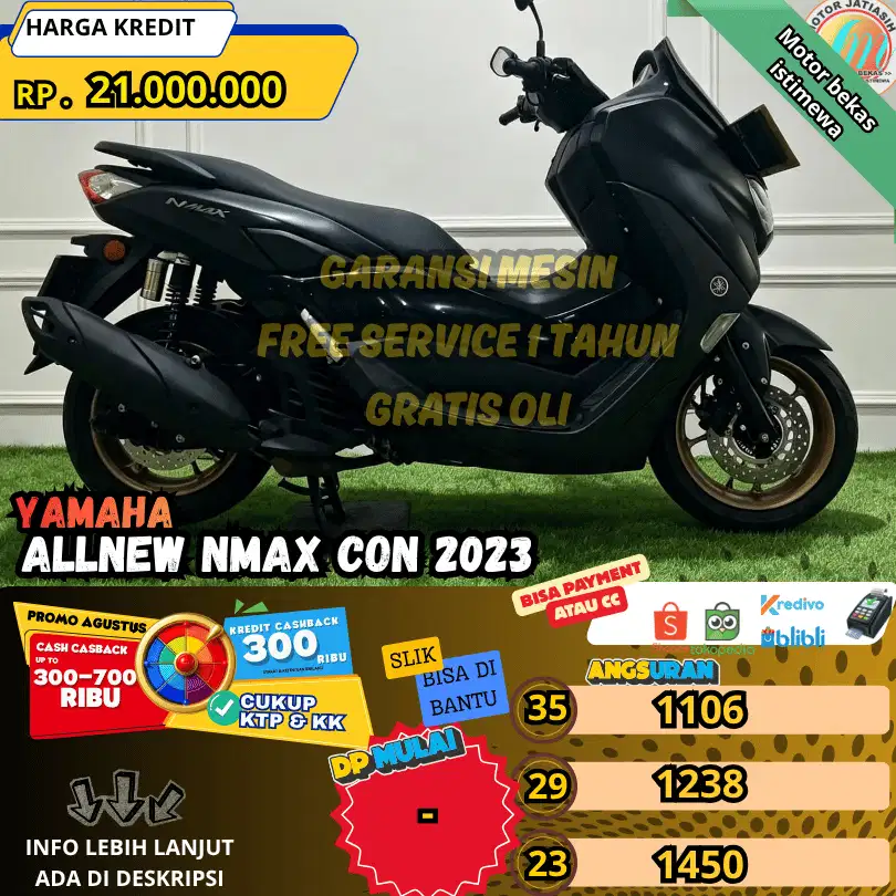 YAMAHA ALLNEW NMAX CON 2023  PLAT B JAKARTA TIMUR KENDALA SLIK BISA