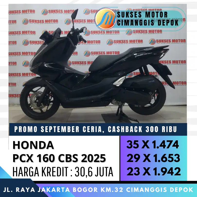 HONDA PCX 160 CBS 2025 CASH KREDIT CASHBACK 300 FRE SPIN BERHADIAH