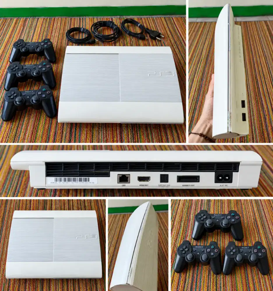 Jual PS3 Super Slim Putih — Lengkap Kotak Asli