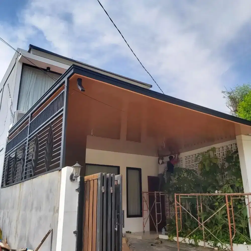 Kanopi alderon plafon pvc solarflat kaca spandek & reling balkon