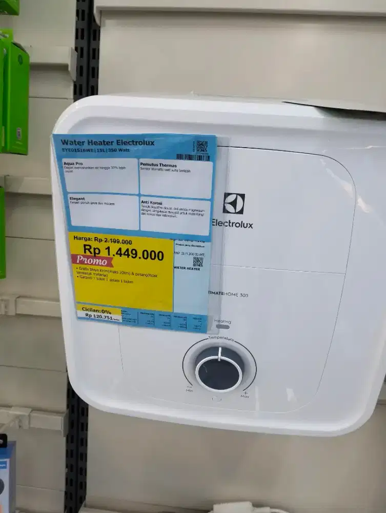 kredit water heater Electrolux tanpa dp