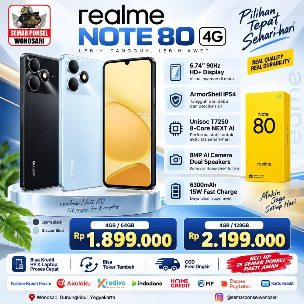 REALME NOTE 80 4/64 dan 4/128