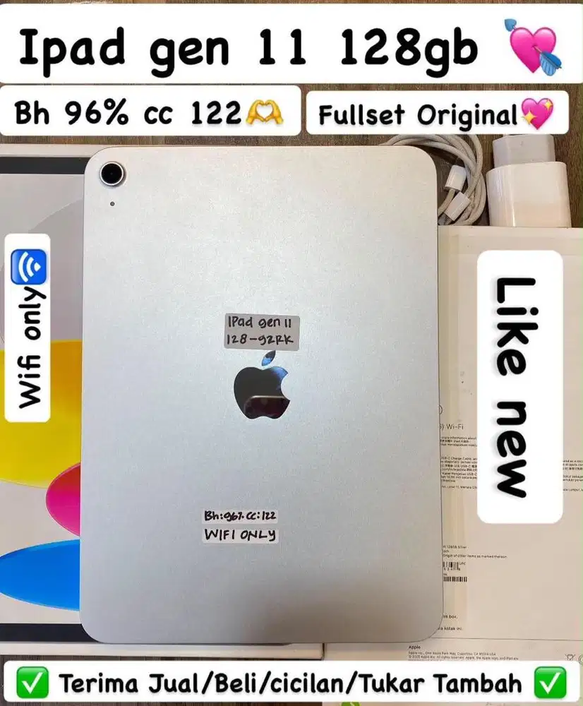 Ipad Gen 11 128 Gb Silver Fullset