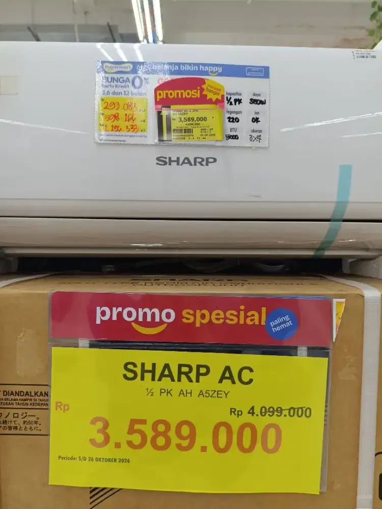 SHARP AC 1/2 PK KONDISI BARU TANPA DP