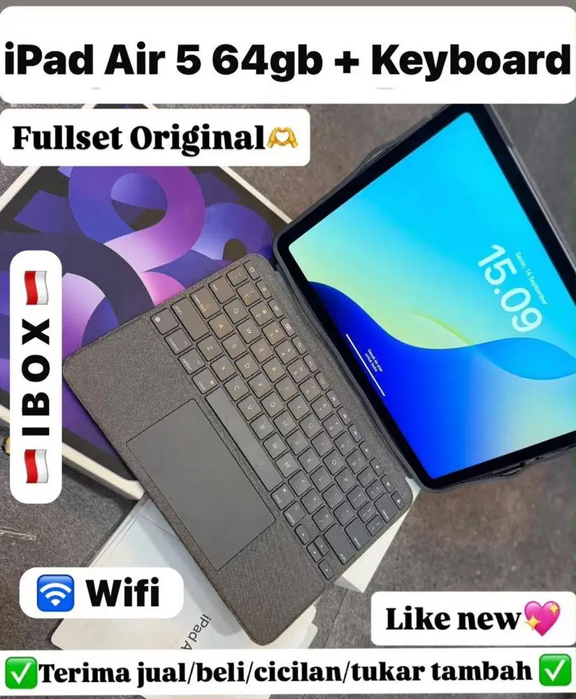 Ipad Air M1 64 Gb Purple Ibox + keyboard logitect