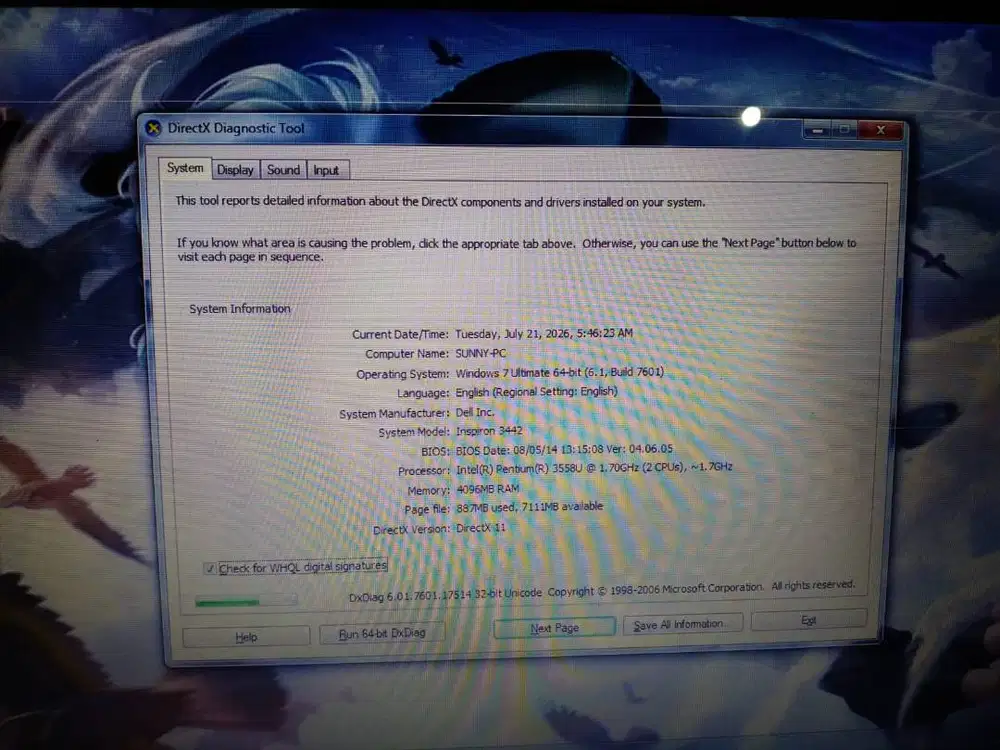 LAPTOP Dell Inspiron 3000