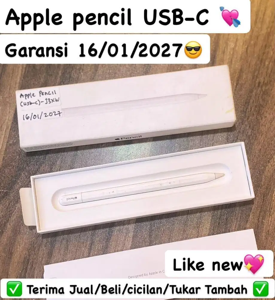 Apple pencil Usb C Fullset original masih garansi