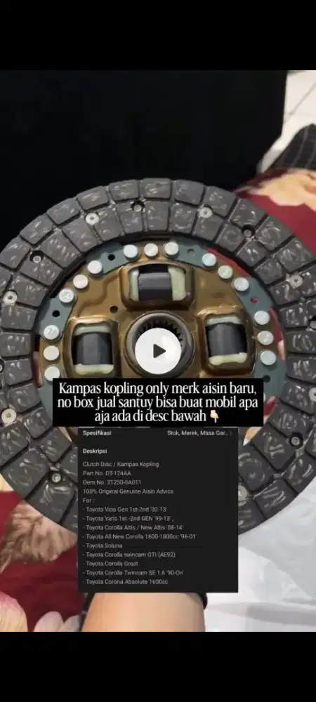 Kampas kopling merk AISIN