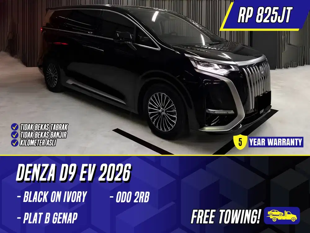 Denza D9 EV 2026 NIK 2025 Black on Ivory Hitam Electric Listrik D 9
