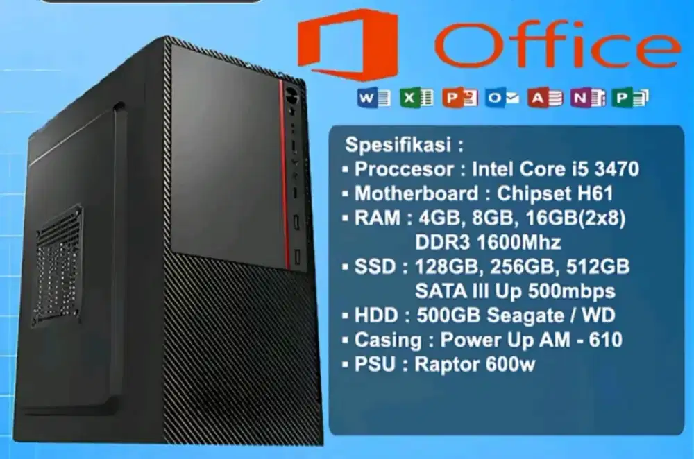 Jual cepat PC kantor pemakaian 6 Bulan 
Intel core i5 3, 2 ghz