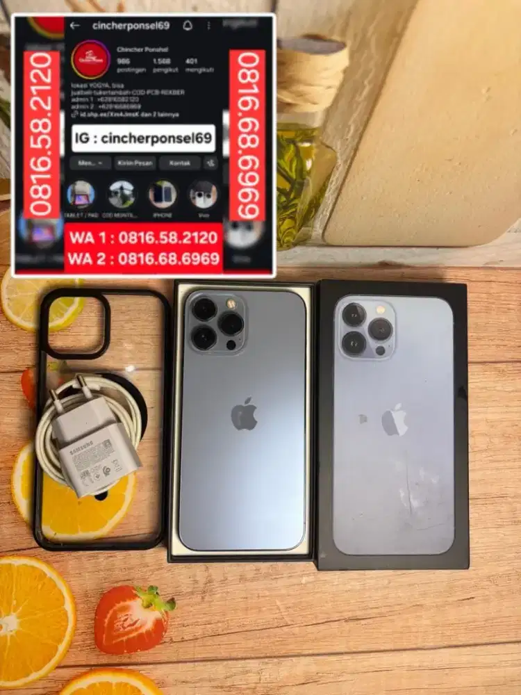 Jual hp iPhone 13 promax iBox 128gb istimewa fullset original