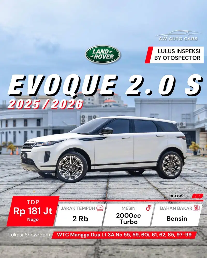 [KM 4 RB] Land Rover Range Rover Evoque 2.0 S 2026 NIK 2025 like new