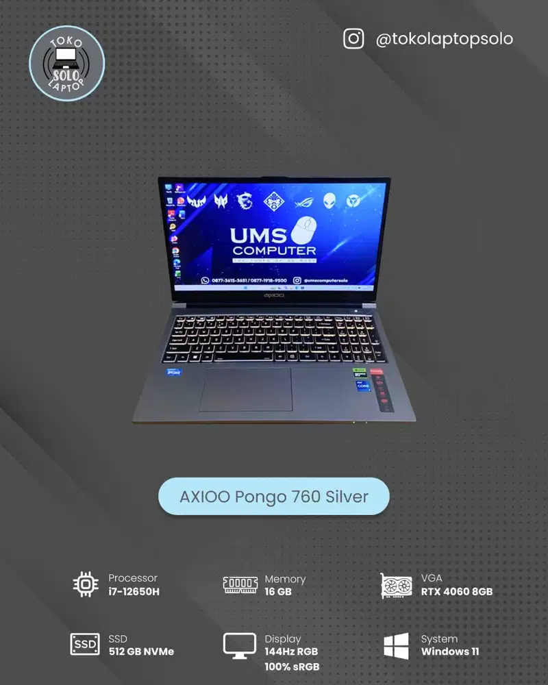 AXIOO PONGO 760 CORE I7 12650H Ram 16GB SSD 512GB