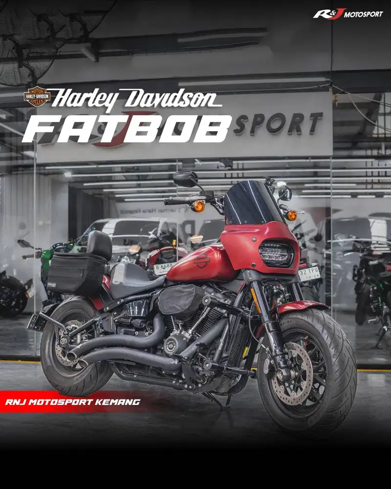 Harley Davidson Fatbob tahun 2019 odo 4.000an Km Knalpot V&H