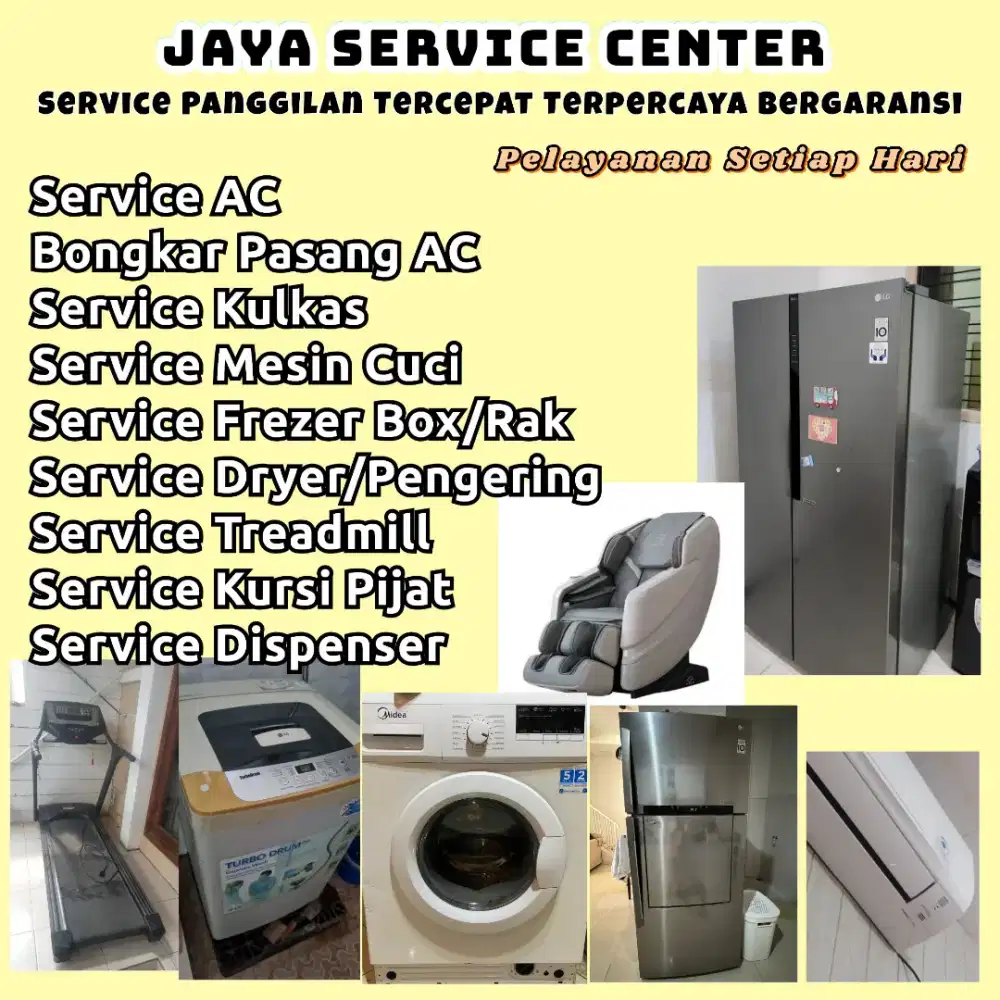 Service AC Kulkas Frezer Mesin Cuci Servis Treadmill Bongkar Pasang AC