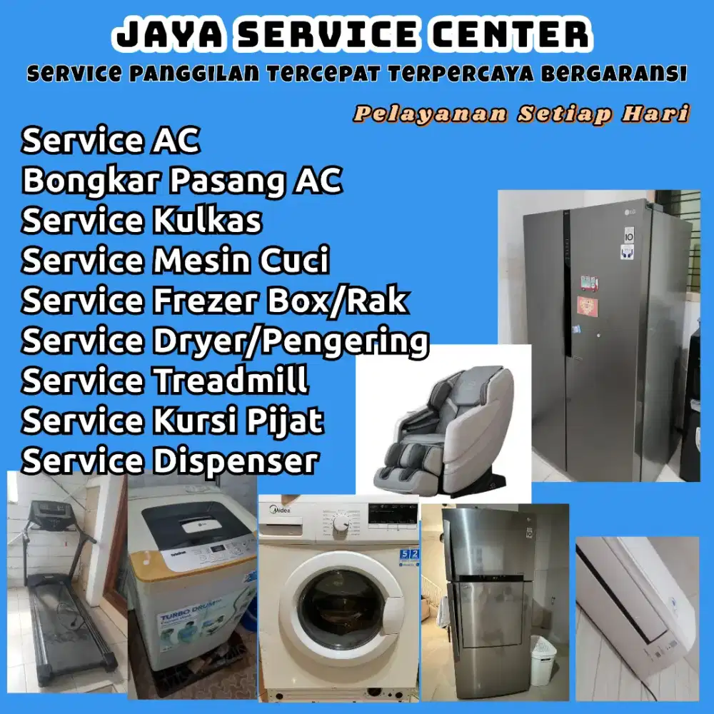 Service Mesin Cuci Kulkas Frezer Bongkar Pasang AC Servis AC Treadmill