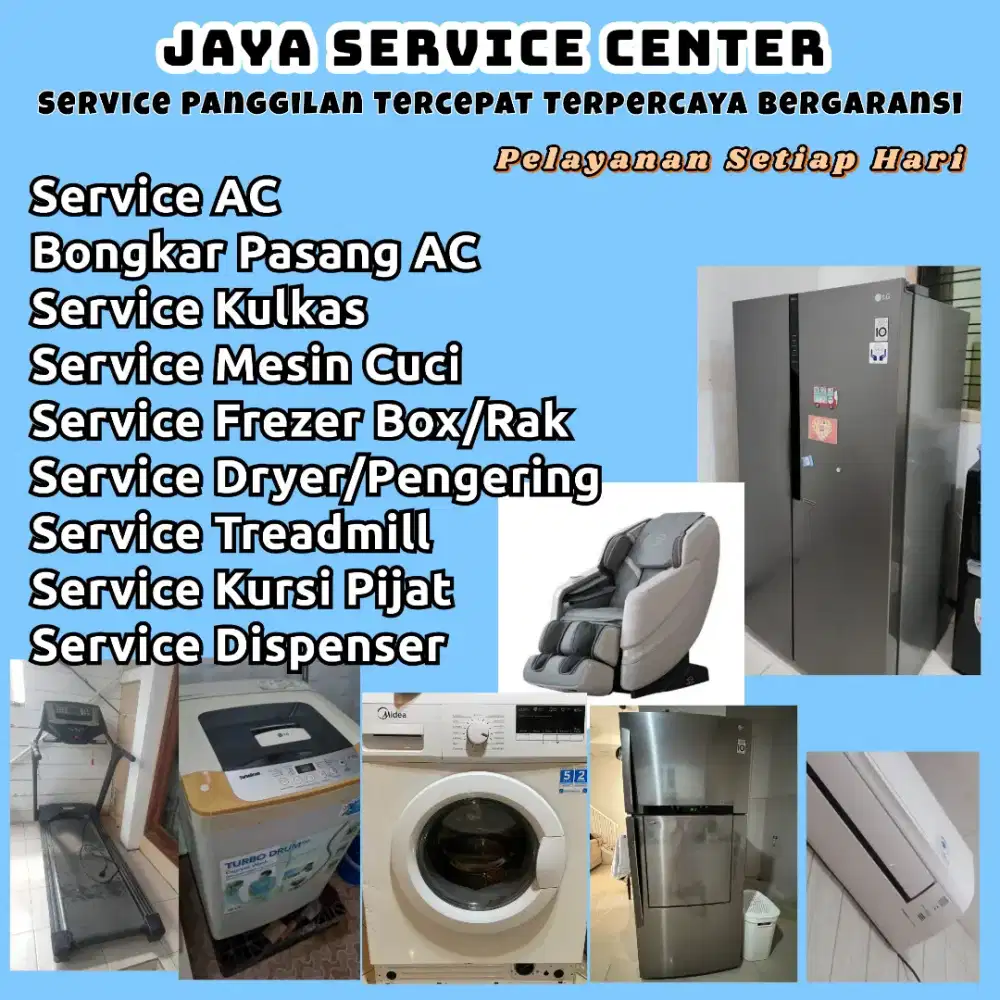 Service Mesin Cuci AC Kulkas Frezer Servis Treadmill Bongkar Pasang AC