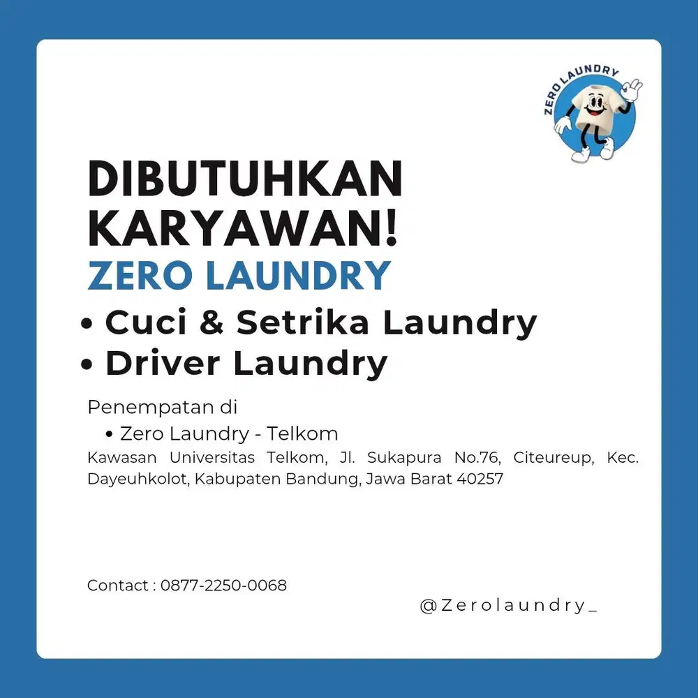 Dicari Driver & Staff Cuci Setrika