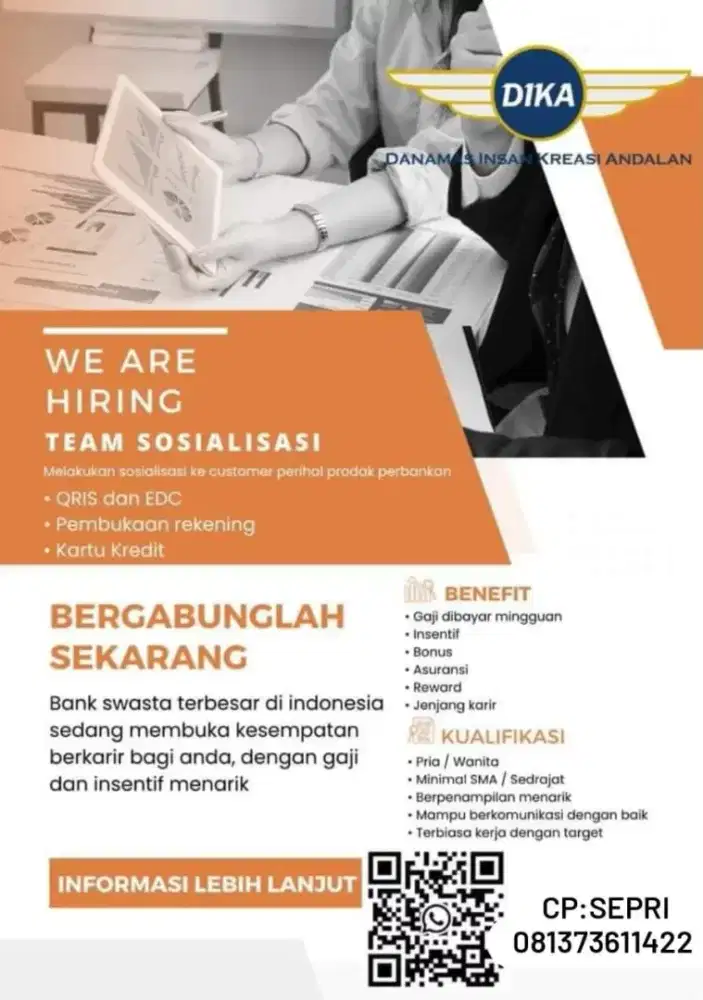 Urgent Di butuhkan sales akusisi merchant