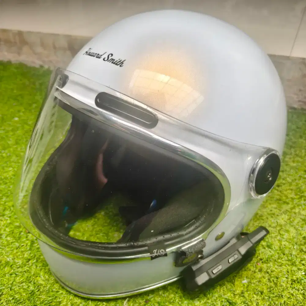 Helm Full Face Howard Smith Warna Putih + Intercom Zacro E1
