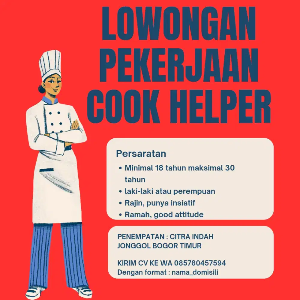 Info loker cook/cook helper