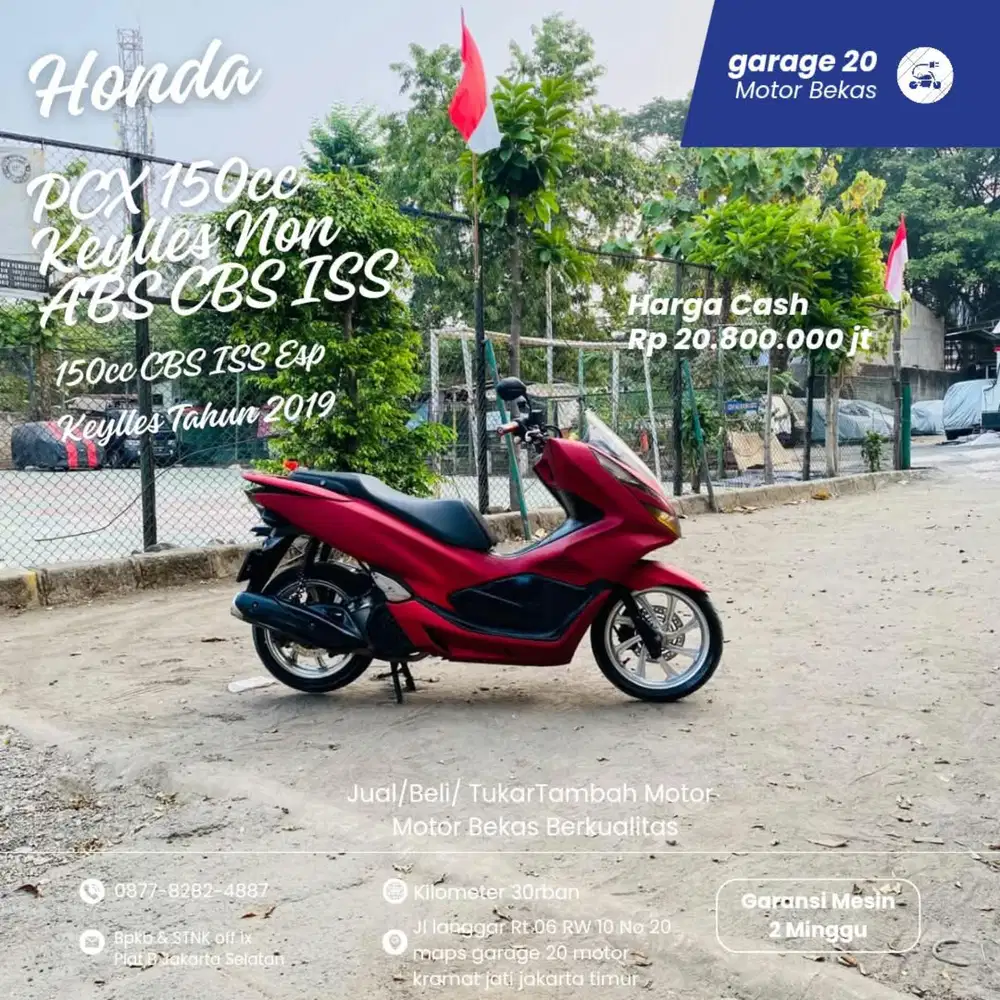 Honda PCX 150cc CBS ISS Keylles Non ABS Tahun 2019