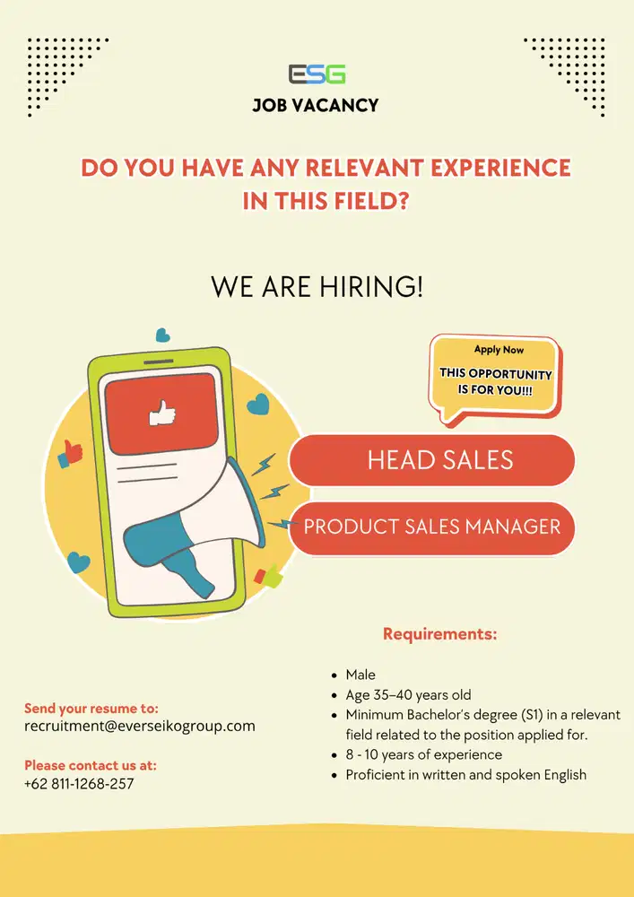 Head Sales & Product Sales Marketing