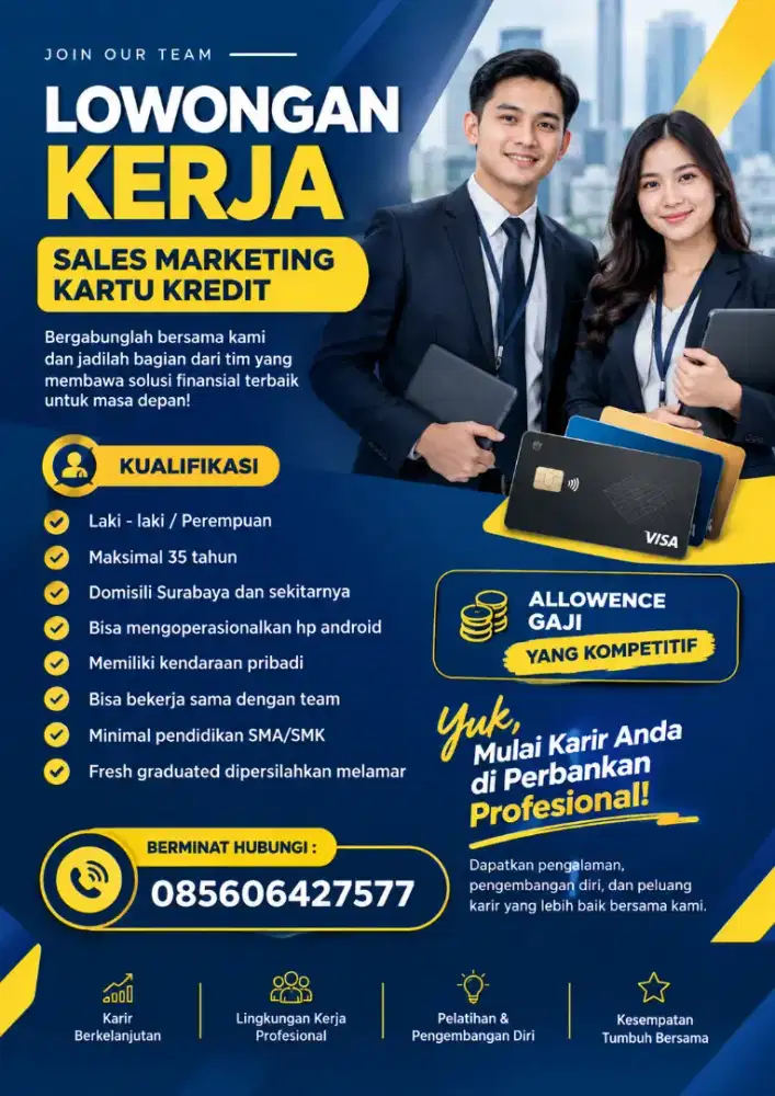 DIBUTUHKAN SALES MARKETING KARTU KREDIT