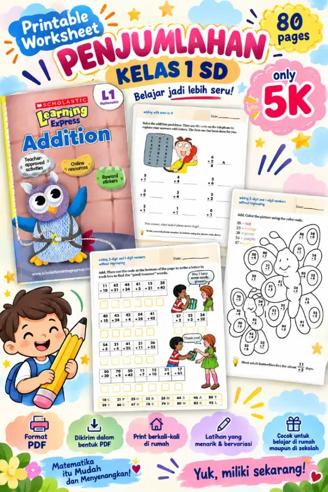 [PDF] Buku Latihan Penjumlahan dan Pengurangan kelas 1-3 SD