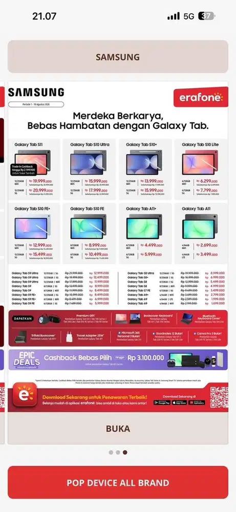 Cicilan 0% tab samsung