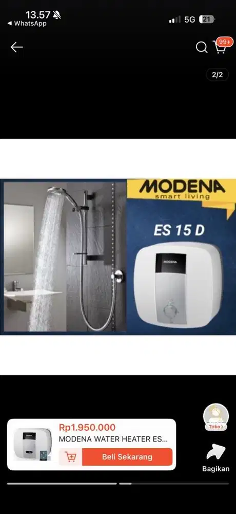 DIJUAL WATER HEATER MODENA NEW MURAHHHH