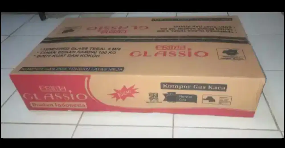 Kompor Gas 2 Tungku Tempered Glass Merk Prima Glassio ModelCTP-01 Baru