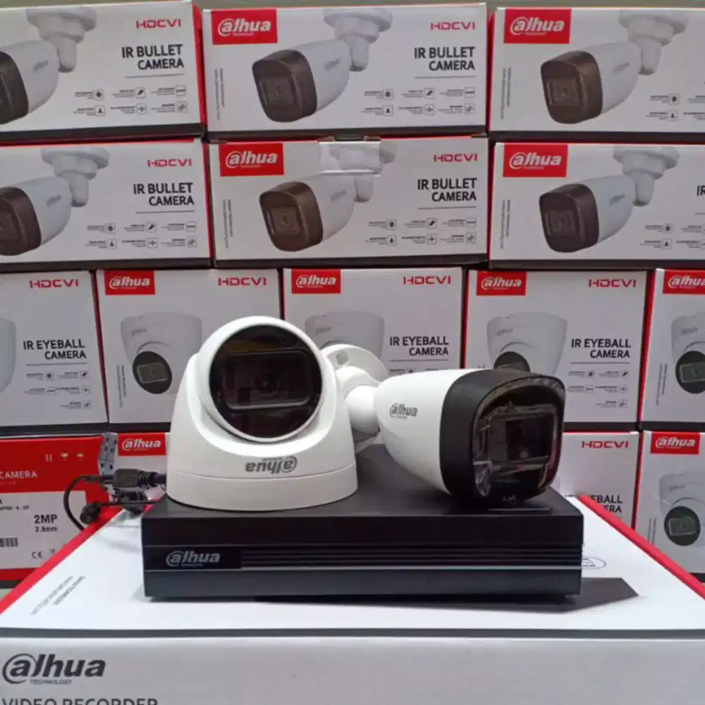 Paket cctv dahua 8 ch 4 kamera audio 2mp
