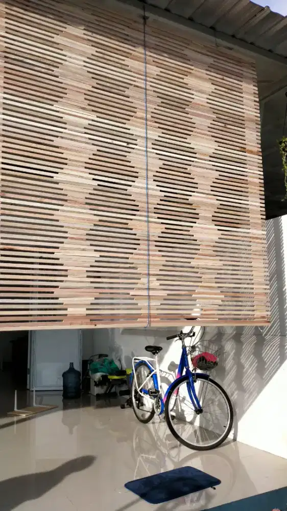 tirai bambu, tirai kayu motif