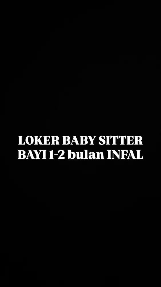 LOKER SUSTER BAYI INFAL