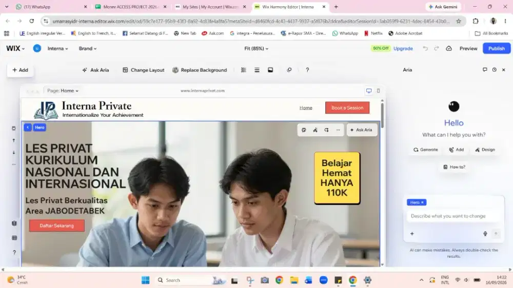 Dicari admin website part time 32.500/jam