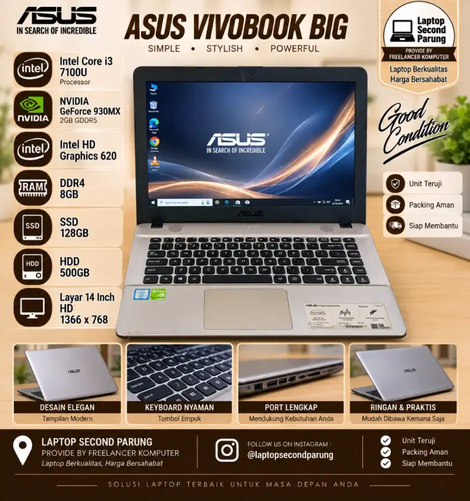 ASUS VIVOBOK BIG X441 - GEN 7 - RAM 12GB - SSD