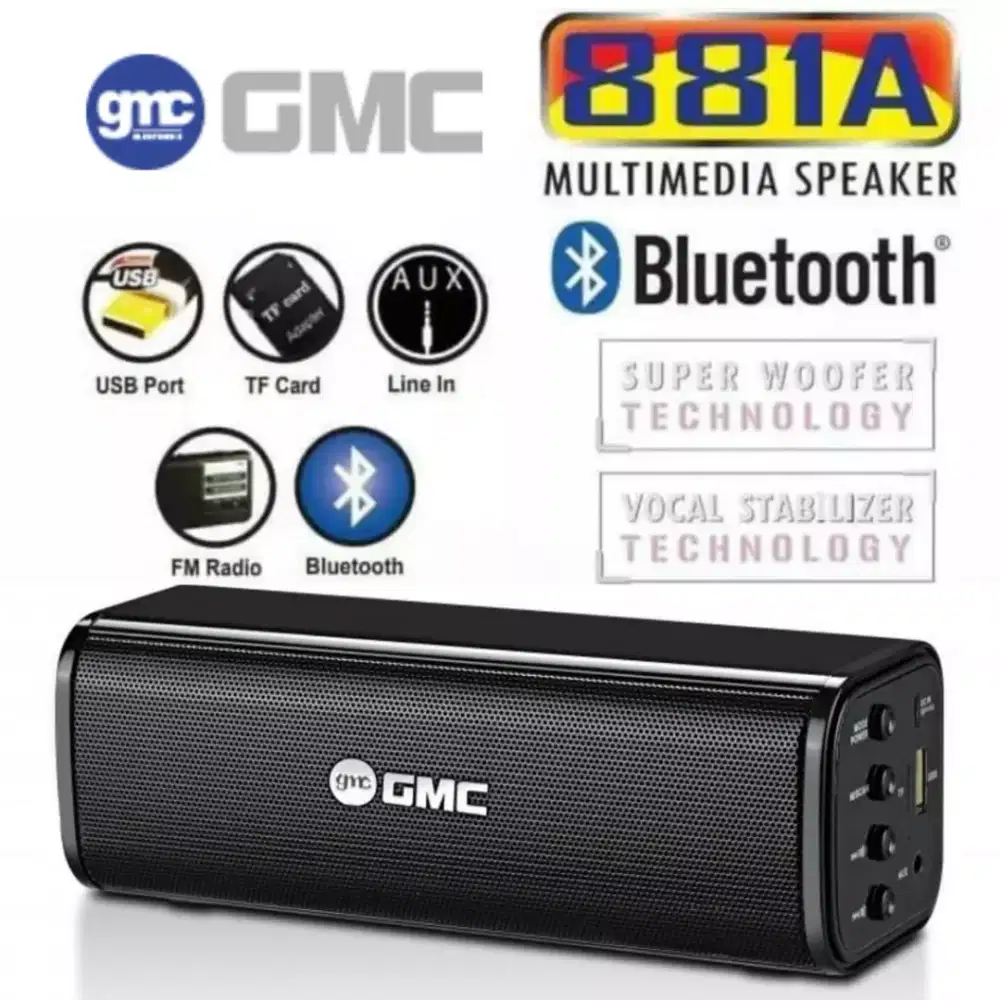 Speaker bluetooth, GMC 881A, kondisi new, garansi 1 thn, power bass.