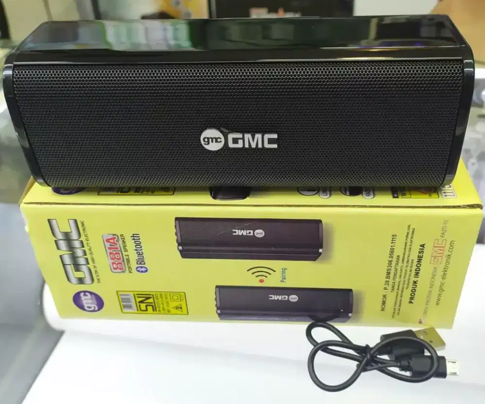Speaker bluetooth, GMC 881A, power bass, kondisi baru, garansi 1 thn.