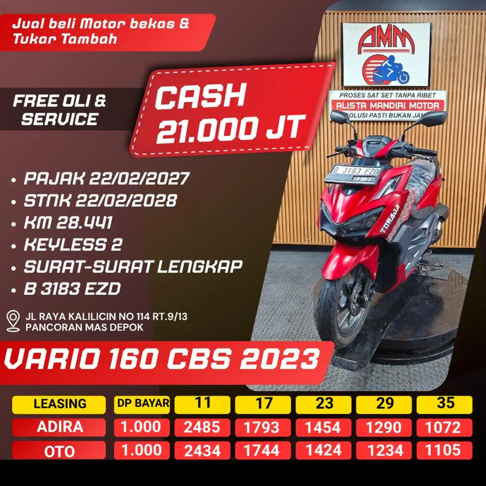 VARIO 160 CBS 2023 DP 1 JUTA PAJAK HIDUP CASH / KREDIT ALISTA